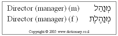 'Director (Manager)' in Hebrew